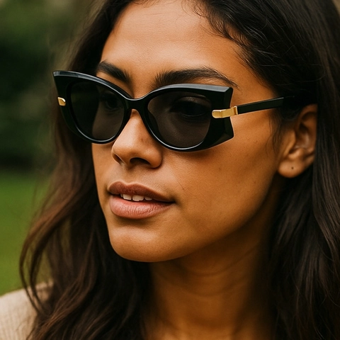 Cat Eye Sunglasses Vintage UV400 Protection PC Frame AC Lens Metal Arrow Decoration Trendy Fashion Street Style Unisex