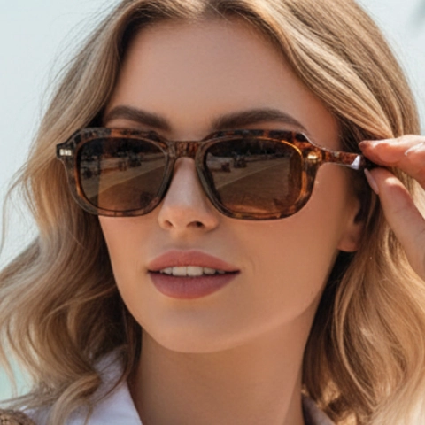Trendy Vierkante Zonnebril UV400 Bescherming PC Frame AC Lens Voor Dames Heren Vintage Outdoor Reizen Mode Brillen