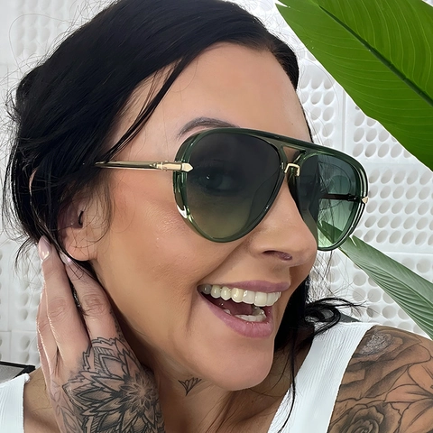 Gafas De Sol Aviador Retro De Gran Tamaño Protección UV400 Marco PC Doble Puente Moda Unisex
