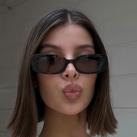 Gafas De Sol Rectangulares Vintage Protección UV400 Montura PC Moda Streetwear Para Hombres Mujeres Accesorio Exterior