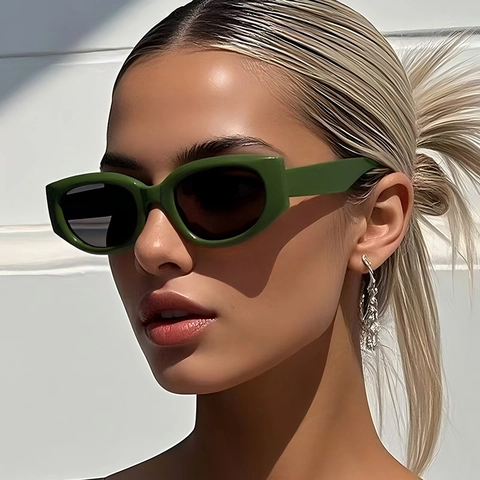 Lunettes De Soleil Rectangulaires Rétro Protection UV400 Monture PC Verre AC Lunettes Mode Pour Hommes Femmes