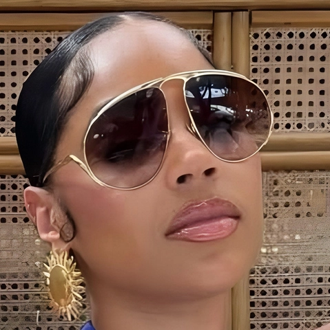 Vintage Damen Pilotenbrille Grosser Rahmen Metall UV400 Schutz Farbverlauf Brillenglas Mode Streetwear Sonnenbrille