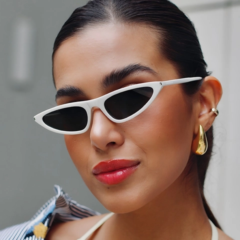 Occhiali Da Sole Retro Occhi Di Gatto Protezione UV Montura Piccola PC Lente AC Leggeri Moda Tendenza Per Donne Uomini