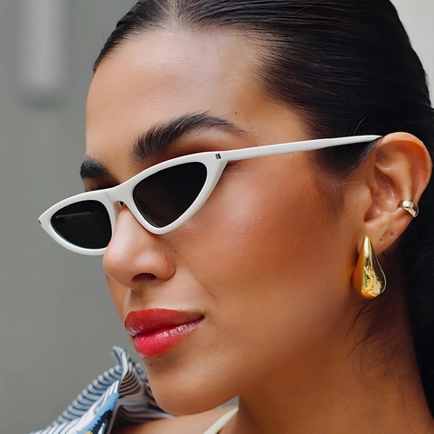 Occhiali Da Sole Retro Occhi Di Gatto Protezione UV Montura Piccola PC Lente AC Leggeri Moda Tendenza Per Donne Uomini