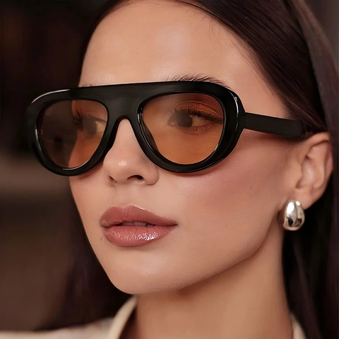 Oversized Square Sunglasses Retro Thick PC Frame UV400 Protection Outdoor Fashion Shield Eyewear For Men Women