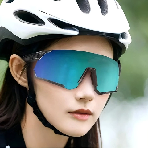 Gafas de Sol Deportivas Unisex UV400 Ciclismo a Prueba de Viento Montura Grande para Equitación Carreras Hombre Mujer