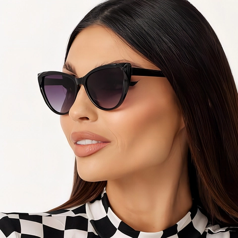 Occhiali Da Sole Occhio Di Gatto Da Donna Vintage Protezione UV Montatura PC Lenti Sfumate AC Moda Viaggio