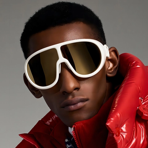 Gafas De Sol De Pantalla Sobredimensionadas Protección UV400 Resistente Al Viento Montura PC Lente AC Deporte Al Aire Libre Estilo Futurista Unisex