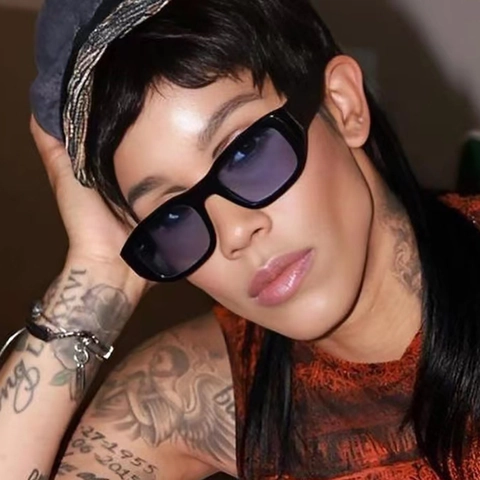 Rectangular Sunglasses PC Frame AC Lens UV400 Protection Y2K Retro Streetwear Fashion Eyewear For Unisex