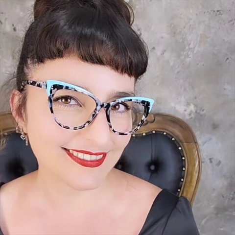 Fashion Cat Eye Anti Blue Light Glasses TR90 Color Blocking Frame Eyewear For Women Vintage Butterfly Decorative Plain Glasses