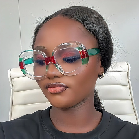Lunettes De Soleil Ovales Rétro UV400 Grande Monture Verres AC Monture PC Protection Solaire Mode Pour Femmes Élégant Trendy