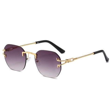 Gafas De Sol Sin Montura Marco Metálico Protección UV400 Lentes Degradados Para Viajes Al Aire Libre Unisex