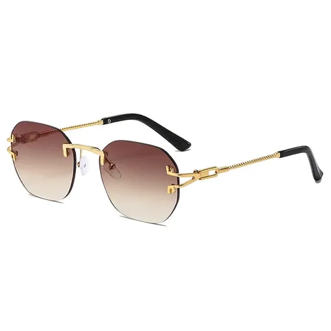 Gafas De Sol Sin Montura Marco Metálico Protección UV400 Lentes Degradados Para Viajes Al Aire Libre Unisex