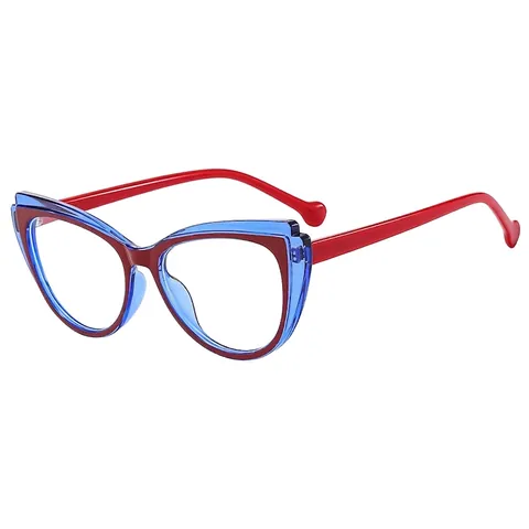 Modische Cat Eye Brillengestell TR90 Material Blaulichtfilter Klarglas Leicht Retro Brille Für Damen