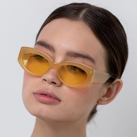 Gafas De Sol Cat Eye Para Mujeres Hombres Retro Montura Pequeña Protección UV400 Vintage Color Gelatina Gafas De Plástico PC