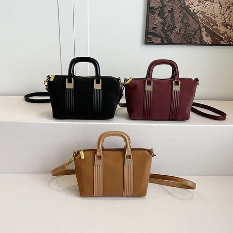 Borsa A Mano Crossbody In Pelle PU Vintage Per Donna Con Hardware Dorato Manico Superiore E Tracolla Regolabile Daily Tote