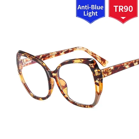 Occhiali Anti Luce Blu Donna Montatura Occhi Di Gatto Oversize TR90 Geometrici Retro Ottici Moda