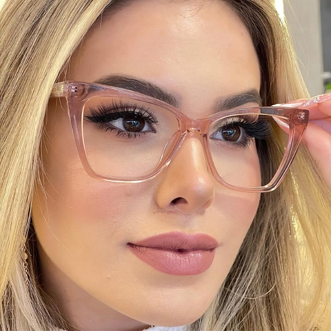 Montura De Gafas Ojo De Gato Material TR90 Bloqueo De Luz Azul Retro Moda Gafas Grandes Para Mujeres