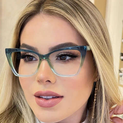 Montura De Gafas Ojo De Gato Material TR90 Bloqueo De Luz Azul Retro Moda Gafas Grandes Para Mujeres