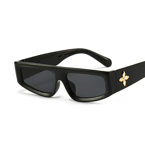 Occhiali Da Sole Squadrati Occhio Di Gatto Retrò Con Montatura PC Lenti AC Decoro Fiori In Metallo Protezione UV Moda Per Donna