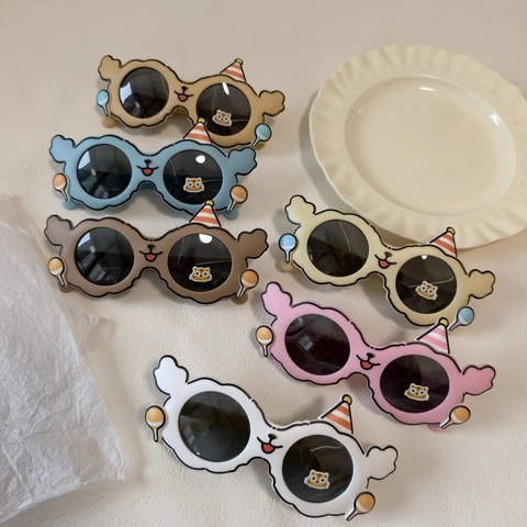 Occhiali Da Sole Polarizzati Per Bambini Orso Cartone Animato Cappello Da Festa Montura TPEE UV400 Ragazzi Ragazze