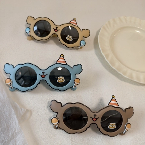 Occhiali Da Sole Polarizzati Per Bambini Orso Cartone Animato Cappello Da Festa Montura TPEE UV400 Ragazzi Ragazze