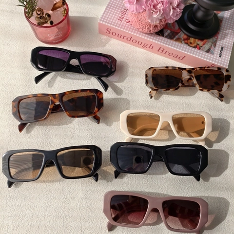 Retro Square Polarized Sunglasses For Women Men TR90 Thick Frame UV400 Protection Rectangular Vintage Hip Hop Driving Glasses
