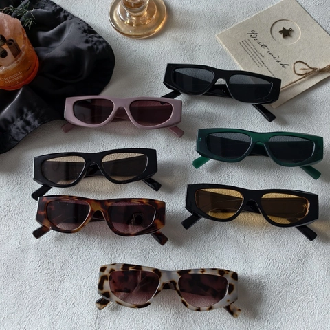Occhiali Da Sole Rettangolari Vintage Protezione UV400 Montatura In Resina Retro Lenti PC Occhiali Alla Moda Per Uomini Donne