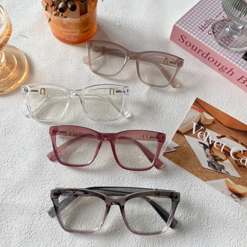 Montura De Gafas Cuadradas Sobredimensionadas Anti Luz Azul De Resina Con Decoración Metálica En U Para Mujeres Hombres