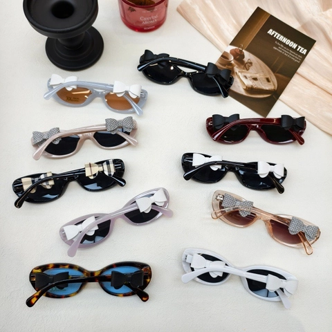 Occhiali Da Sole Bambini Ragazze Cat Eye Protezione UV400 Moda Simpatico Fiocco Estate Aperto Accessorio