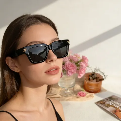 Vintage Square Sunglasses UV400 Protection PC Frame Resin Lens Metal Hinge Decor For Men Women Outdoor Driving Eyewear
