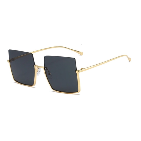 Square Sunglasses Metal Frame PC Lenses Big Frame UV400 Protection Outdoor Retro Fashion Women Oversized Eyewear