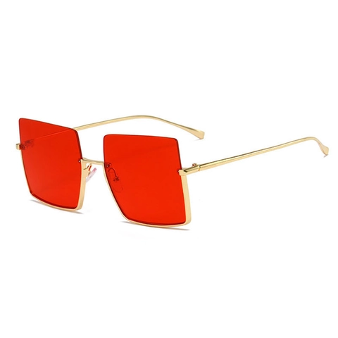 Square Sunglasses Metal Frame PC Lenses Big Frame UV400 Protection Outdoor Retro Fashion Women Oversized Eyewear