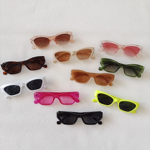 Gafas De Sol Ojo De Gato Retro Marco Ovalado Pequeño Protección UV400 Material Resina Vintage Para Mujeres