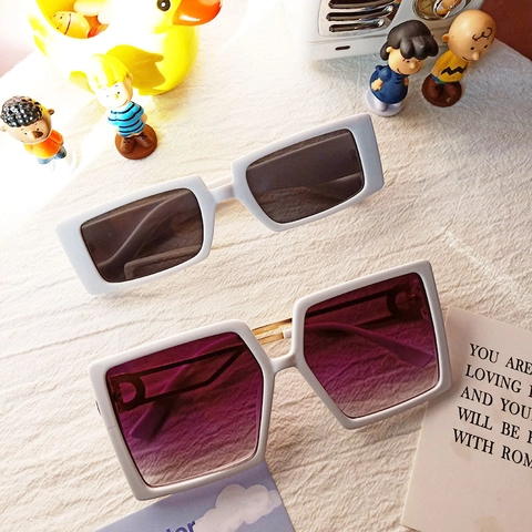 Gafas De Sol Rectangulares Vintage Protección UV400 Montura PC Lente AC Moda Tendencia Cuadradas Mujeres Hombres
