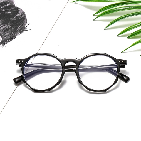 Montature Per Occhiali Poligonali Anti Luce Blu Geometriche Retro Moda Leggere Montatura In PC Lenti Chiare Donne Uomini