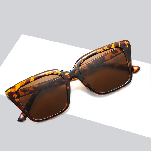 Lunettes De Soleil Carrées Rétro Pour Hommes Femmes Mode Surdimensionné Protection UV400 Monture En Plastique Léopard Blanc Noir Trendy