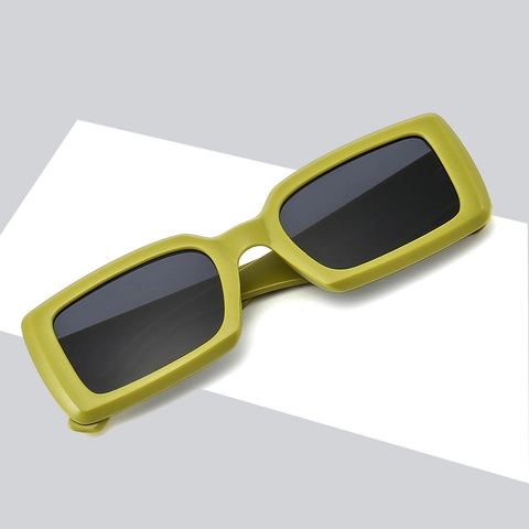 Occhiali Da Sole Rettangolari Protezione UV400 Vintage Montatura Quadrata Lente In Resina Esterno Per Donne Uomini