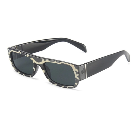 Gafas De Sol Rectangulares Retro Montura Pequeña Protección UV400 Montura De PC Lente De Resina Hip Hop Streetwear Chic