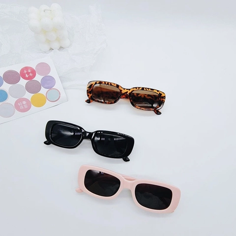 Kids Rectangle Sunglasses Plastic Frame UV400 Protection Retro Y2K Fashion Catwalk For Boys Girls