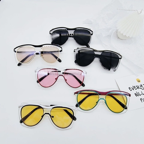 Fashion Kids Sunglasses UV400 Protection Big Frame Double Layer Colorful Lenses For Toddler Boys Girls Beach Outdoor Travel