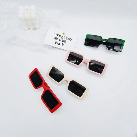 Gafas De Sol Rectangulares Retro Para Niños Protección UV400 Montura Cuadrada Moda Para Niños Y Niñas Gafas Vintage Tendencia