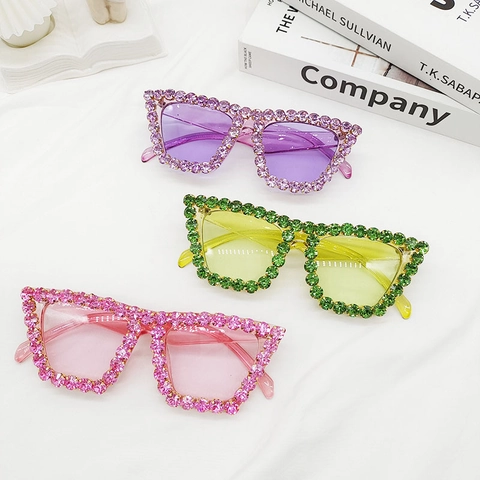 Occhiali Da Sole Cat Eye Con Strass Montatura In Metallo Protezione UV400 Lenti Sfumate Moda Di Lusso Per Donna
