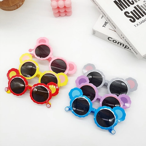 Occhiali Da Sole Polarizzati Per Bambini Protezione UV400 Simpatiche Orecchie Da Orso Cartone Animato Montatura Rotonda Flessibile TPEE Per Ragazzi Ragazze
