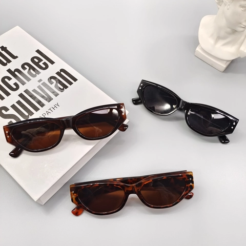 Gafas De Sol Retro De Ojo De Gato Protección UV400 Montura De Plástico Cuadrada Pequeña Gafas De Moda Vintage Para Mujeres Hombres