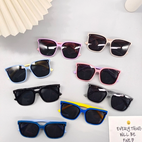 Occhiali Da Sole Bambini Quadrati Montatura Grande Protezione UV Flessibile TPEE TR90 Colori Caramella Moda Tendenza