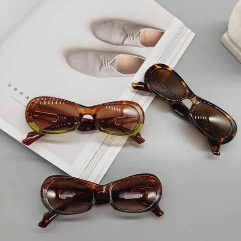 Gafas De Sol Ovaladas Retro Montura De Metal PC Vintage Protección UV400 Moda Para Hombre Mujer Tendencia
