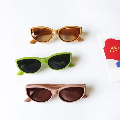 Lunettes De Soleil Enfants Retro Cat Eye Vintage Monture Plastique Protection UV400 Garçons Filles