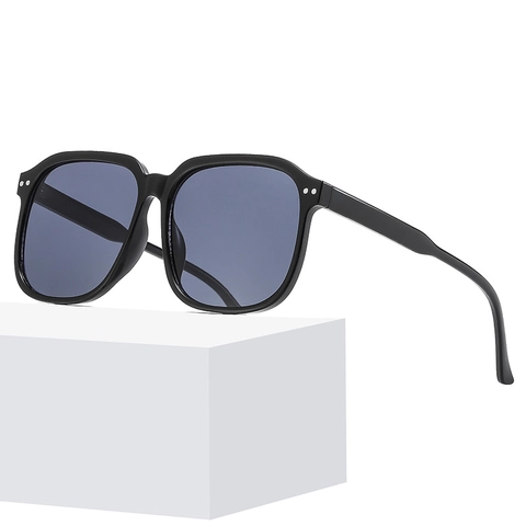 Oversized Vierkante Zonnebril UV400 Bescherming PC Frame AC Lens Mode Vintage Klinknagel Decor Voor Heren Dames