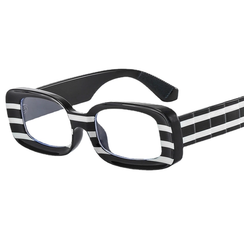 Occhiali Quadrati Anti Luce Blu Retrò Hip Hop Motivo A Onde Colorate Aste Larghe PC Unisex